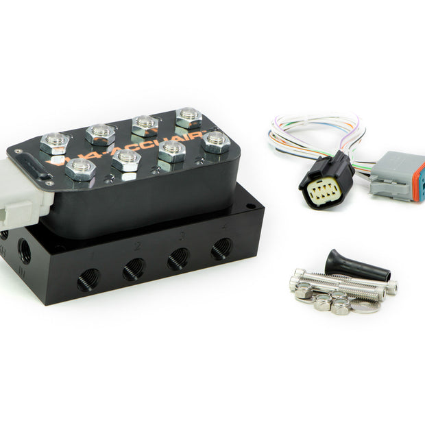 Accuair VU4 4-Corner Solenoid Valve Unit; 1/4" NPT Ports