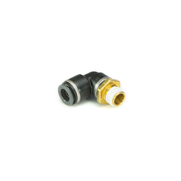 ACCUAIR 3/8" DOT/PTC - 1/4" NPT 90 DEG SWIVEL ELBOW FITTING